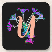 Monogramm U Initiale  Getränkeuntersetzer (Vorderseite)