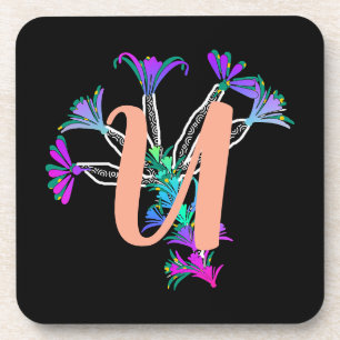Monogramm U Initiale Getränkeuntersetzer