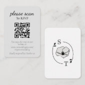 Monogramm-UAWG der weißen Magnolia-Blume Begleitkarte (Vorne/Hinten)