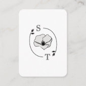 Monogramm-UAWG der weißen Magnolia-Blume Begleitkarte (Rückseite)