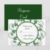 Monogramm-UAWG (grün) RSVP Karte (Vorne/Hinten)