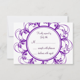 Monogramm UAWG (lila) RSVP Karte