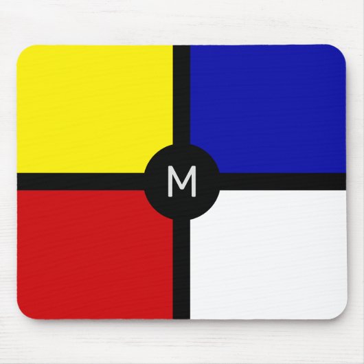 Monogramm über stilistische Mondrian Inspirierte K Mousepad (Vorne)