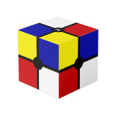 Monogramm über stilistische Mondrian Inspirierte K Würfel (Rückseite Schrägansicht)
