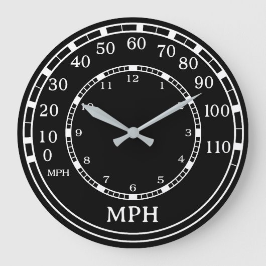 Monogramm-Uhr für das Black-Speedometer Große Wanduhr (Vorderseite)
