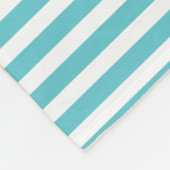 Monogramm-umfassende aquamarine weiße Streifen und Fleecedecke (Ecke)