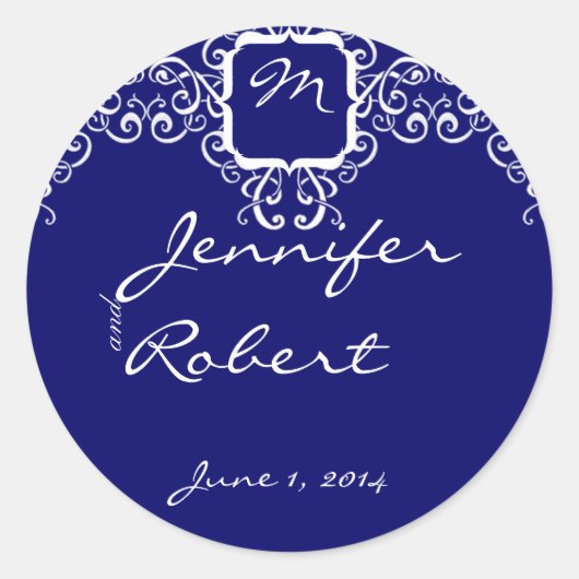 Monogramm-Umschlag Aufkleber (Vorderseite)