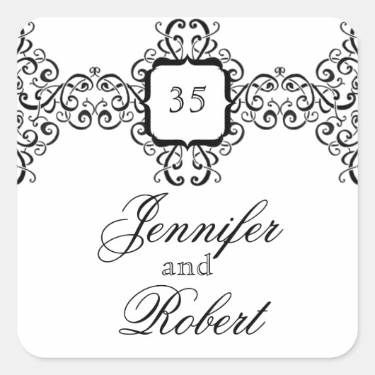 Monogramm-Umschlag Aufkleber (Vorderseite)