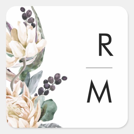 Monogramm-Umschlag Aufkleber (Vorderseite)