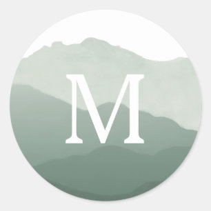 Monogramm-Umschlag Aufkleber für den Mountain Rang