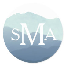 Monogramm-Umschlag Aufkleber für den Mountain Rang