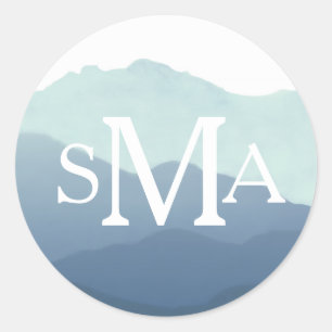 Monogramm-Umschlag Aufkleber für den Mountain Rang