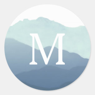 Monogramm-Umschlag Aufkleber für den Mountain Rang