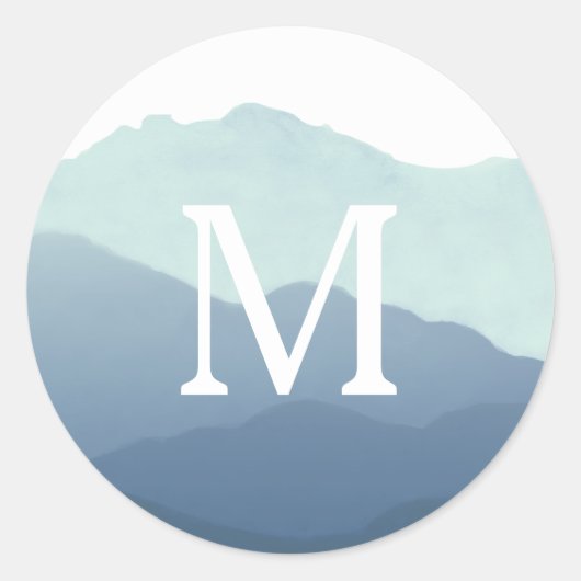 Monogramm-Umschlag Aufkleber für den Mountain Rang (Vorderseite)