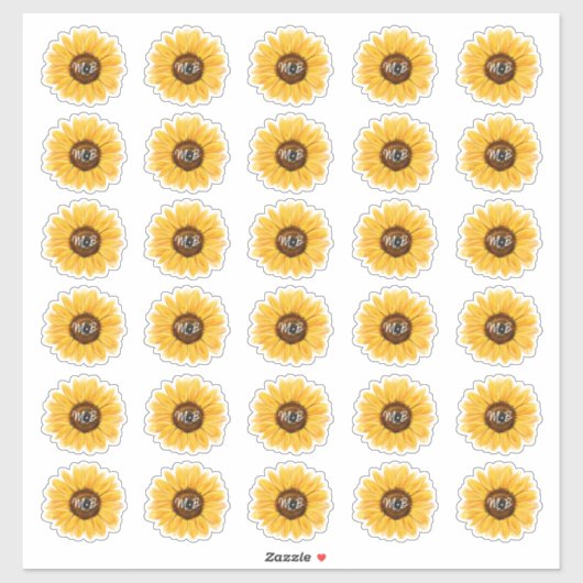 Monogramm-Umschlag Aufkleber für rustikale Sonnenb (Blatt)