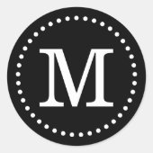 Monogramm-Umschlag Aufkleber für Schwarzweiß (Vorderseite)