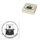 Monogramm und Adresse der Vintagen antiken Schreib Gummistempel (Stempel)
