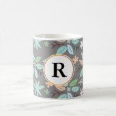 Monogramm und Blätter Kaffeetasse (Mittel)