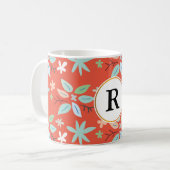 Monogramm und Blätter Kaffeetasse (Vorderseite Links)