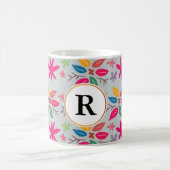 Monogramm und Blätter Kaffeetasse (Mittel)