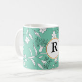 Monogramm und Blume Kaffeetasse (Vorderseite Links)
