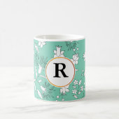 Monogramm und Blume Kaffeetasse (Mittel)