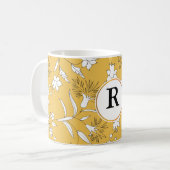 Monogramm und Blume Kaffeetasse (Vorderseite Links)