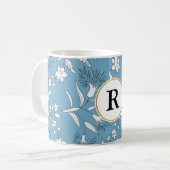 Monogramm und Blume Kaffeetasse (Vorderseite Links)