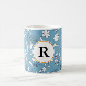Monogramm und Blume Kaffeetasse (Mittel)