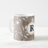 Monogramm und Blume Kaffeetasse (Vorderseite Links)