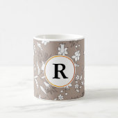 Monogramm und Blume Kaffeetasse (Mittel)