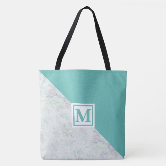 Monogramm und Blume Tasche (Vorderseite)
