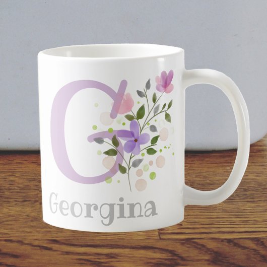 Monogramm und Christlicher Name Georgina Kaffee Ta Kaffeetasse