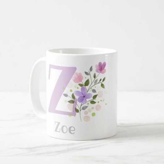 Monogramm und Christlicher Name Kaffeetasse (Vorderseite Links)