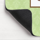 Monogramm-und Damast-Muster-Gewohnheit Mousepad (Ecke)