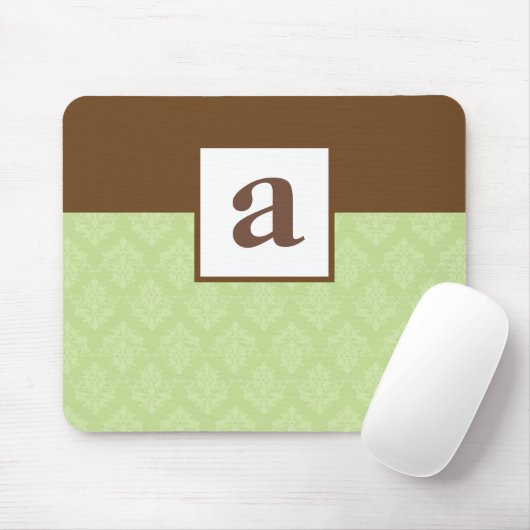 Monogramm-und Damast-Muster-Gewohnheit Mousepad (Mit Mouse)