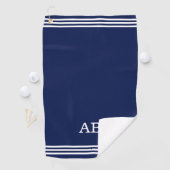 Monogramm und drei Streifen auf navy Blue Golf Han Golfhandtuch (Insitu)