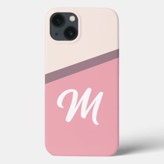 Monogramm und elegantes rosa 2-Design Case-Mate iPhone Hülle (Rückseite)