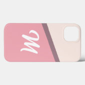 Monogramm und elegantes rosa 2-Design Case-Mate iPhone Hülle (Rückseite (Horizontal))