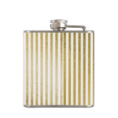 Monogramm und erste Streifen mit weißem und goldfa Flachmann (Rückseite)