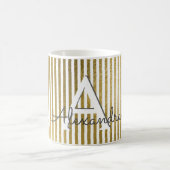Monogramm und erste Streifen mit weißem und goldfa Kaffeetasse (Mittel)