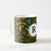 Monogramm und farbig gemustert kaffeetasse (Vorderseite Links)