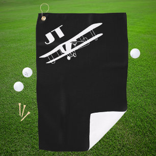 Monogramm und Flugzeug, einfache, Coole Luftfahrt Golfhandtuch