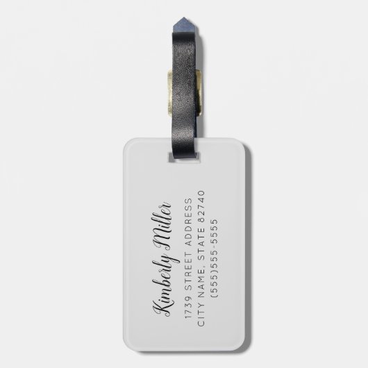 Monogramm-und Foto-Collage Gepäckanhänger (Rückseite vertikal)