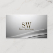 Monogramm und Foto der geschliffenen Dekoration Visitenkarte (Vorderseite)