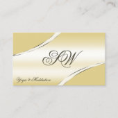 Monogramm und Foto der Luxus-Beige-Creme Visitenkarte (Vorderseite)