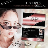 Monogramm und Foto der wertvollen schwarzen Linien Visitenkarte