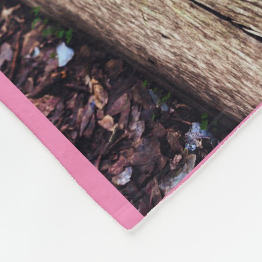 Monogramm und Foto im modernen Look Rosa und Weiß Fleecedecke (Ecke)