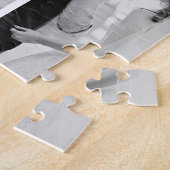 Monogramm und Foto Schwarz und Weiß im modernen Lo Puzzle (Seite)