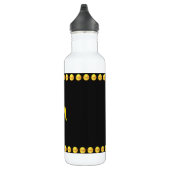 Monogramm und goldgepunktete Streifen auf schwarz Edelstahlflasche (Rechts)